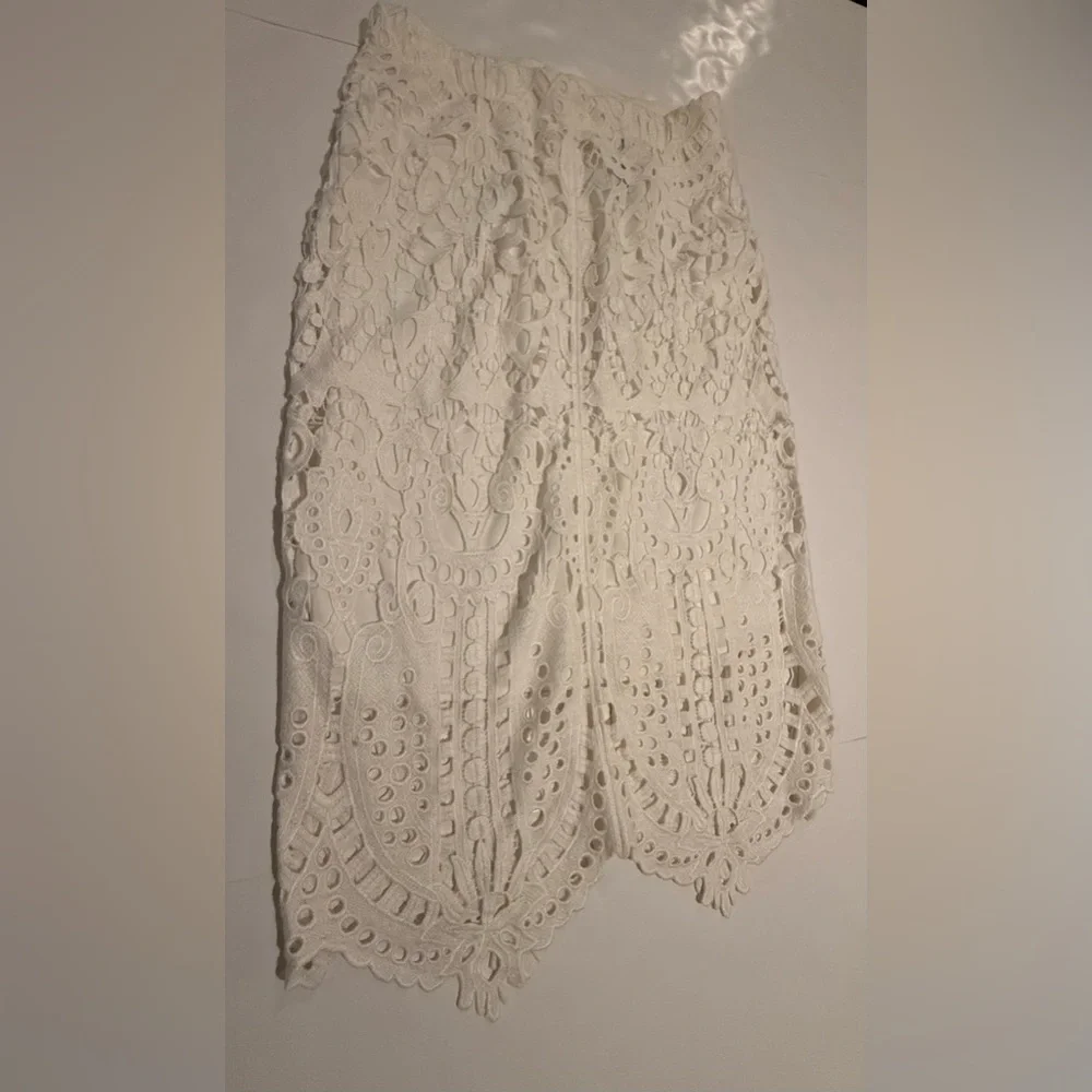 Chico's White Lace Midi Skirt - Picture 1 of 7